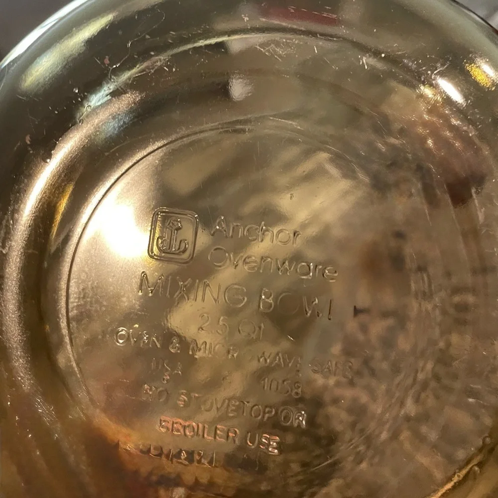 Anchor Hocking Vintage Amber Glass Mixing Bowls Set